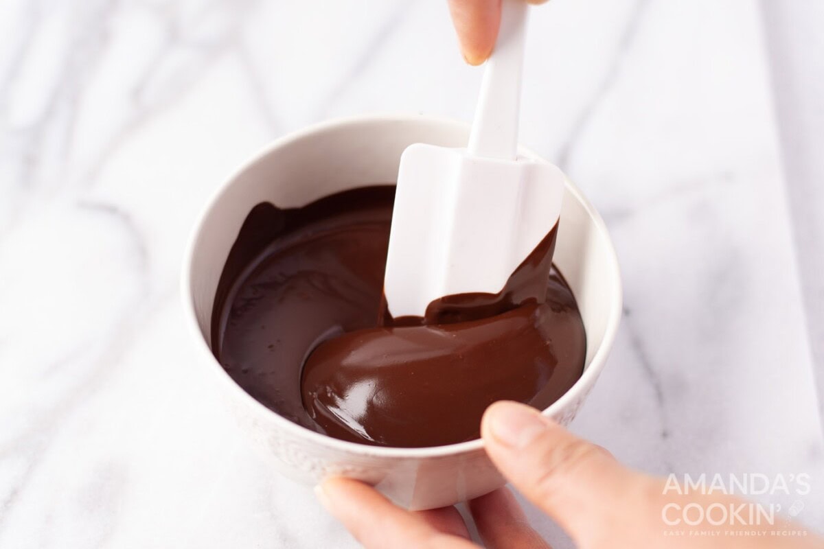 melted chocolate in a bowl