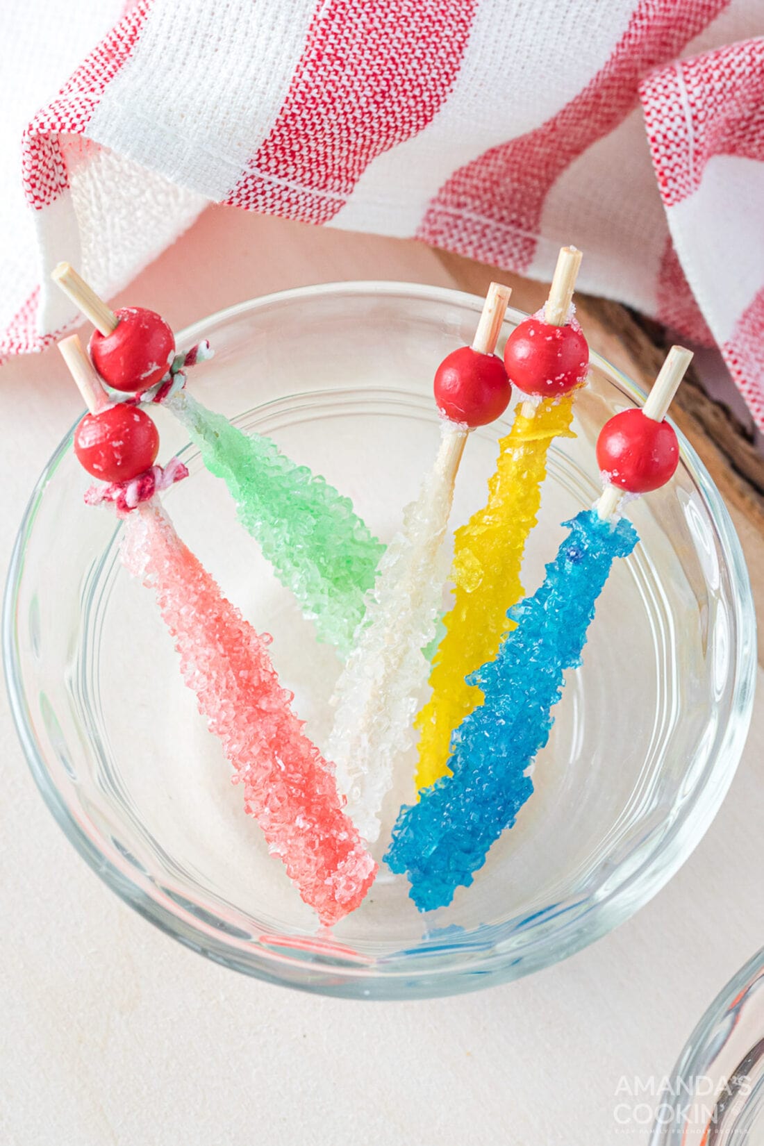 homemade rock candy in a bowl