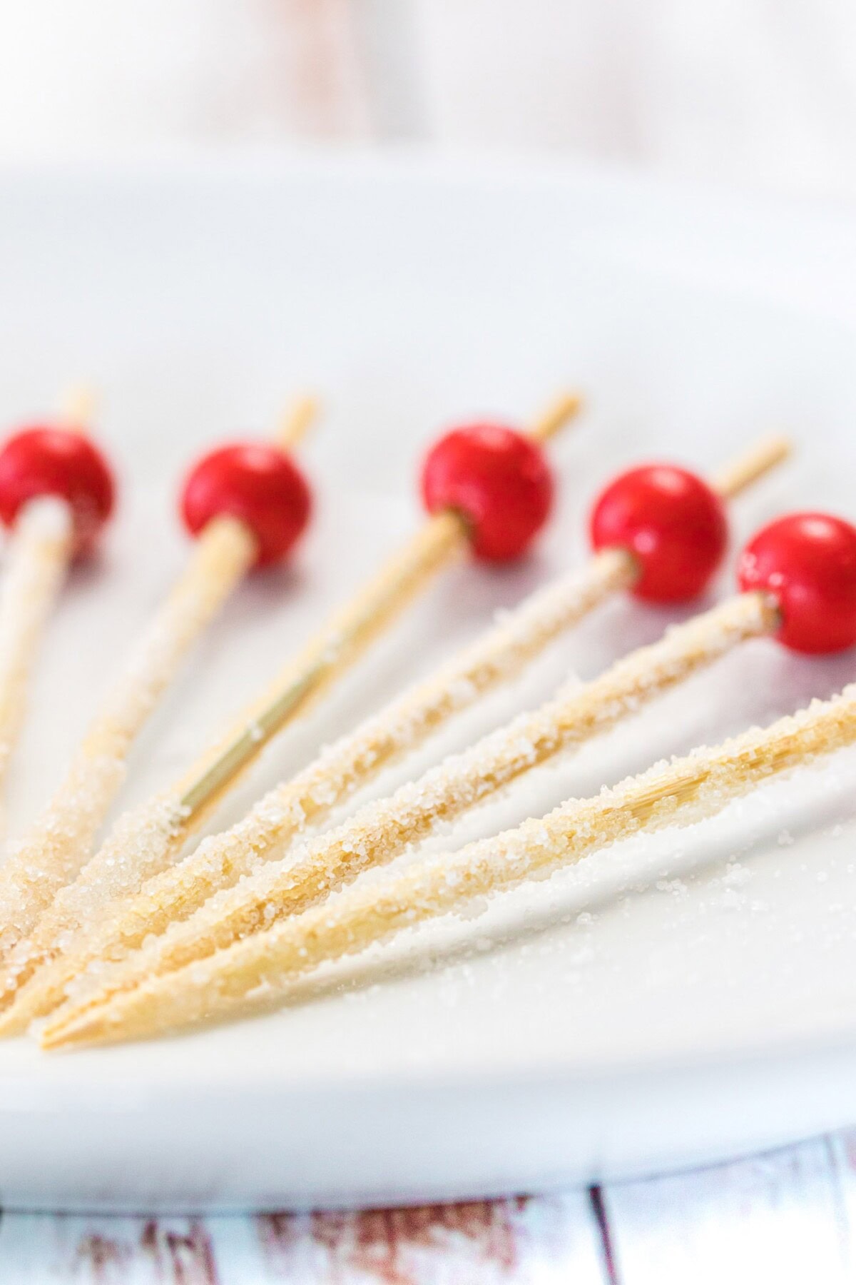 skewers coated in sugar