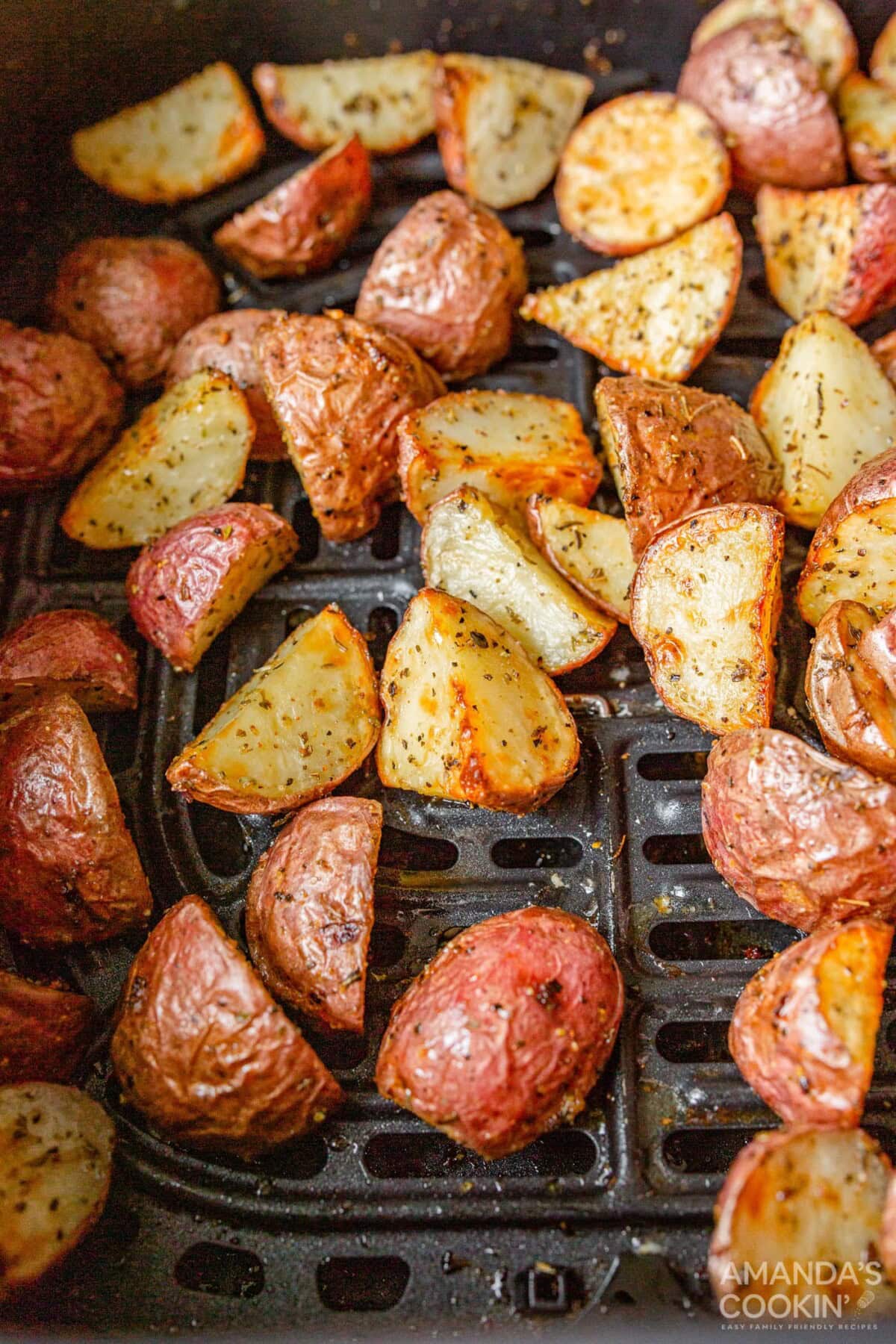 roasted potatoes in air fryer basket