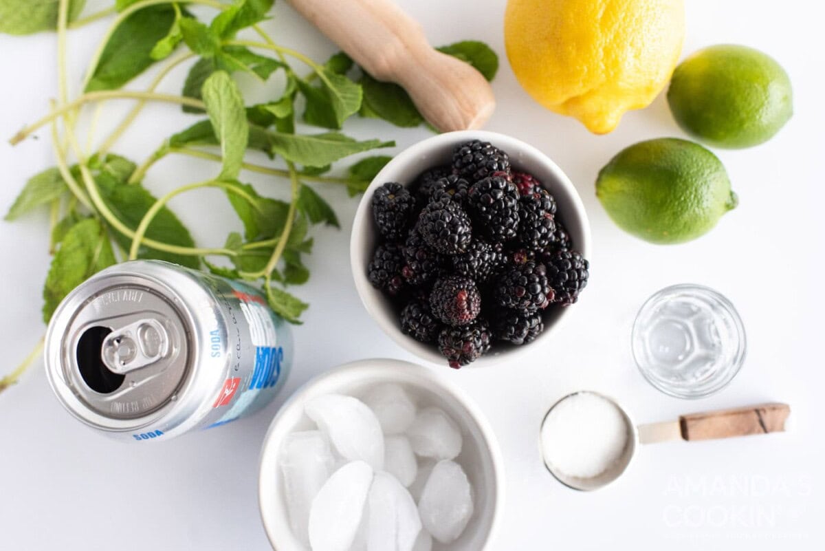 ingredients for Blackberry Mojito