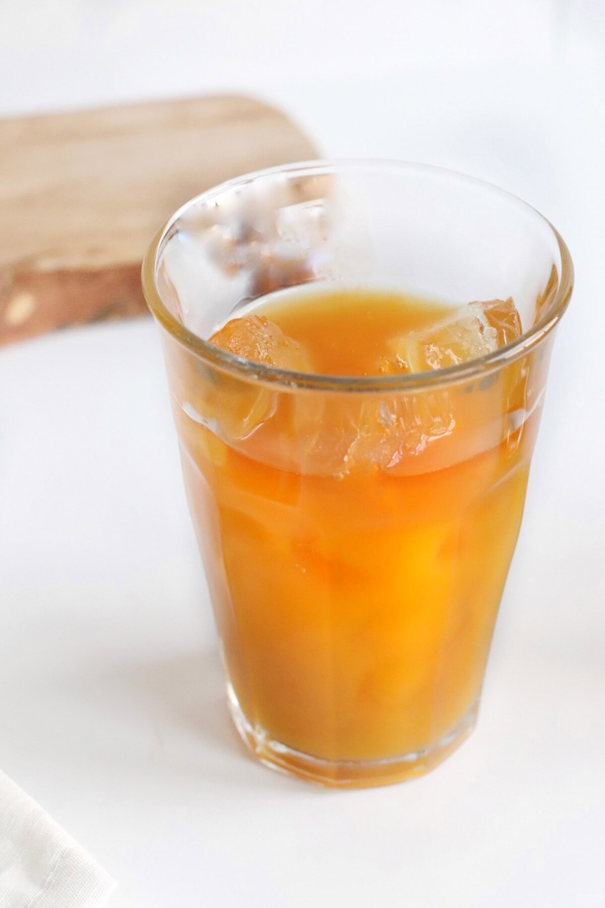 pineapple juice with mango juice and rum