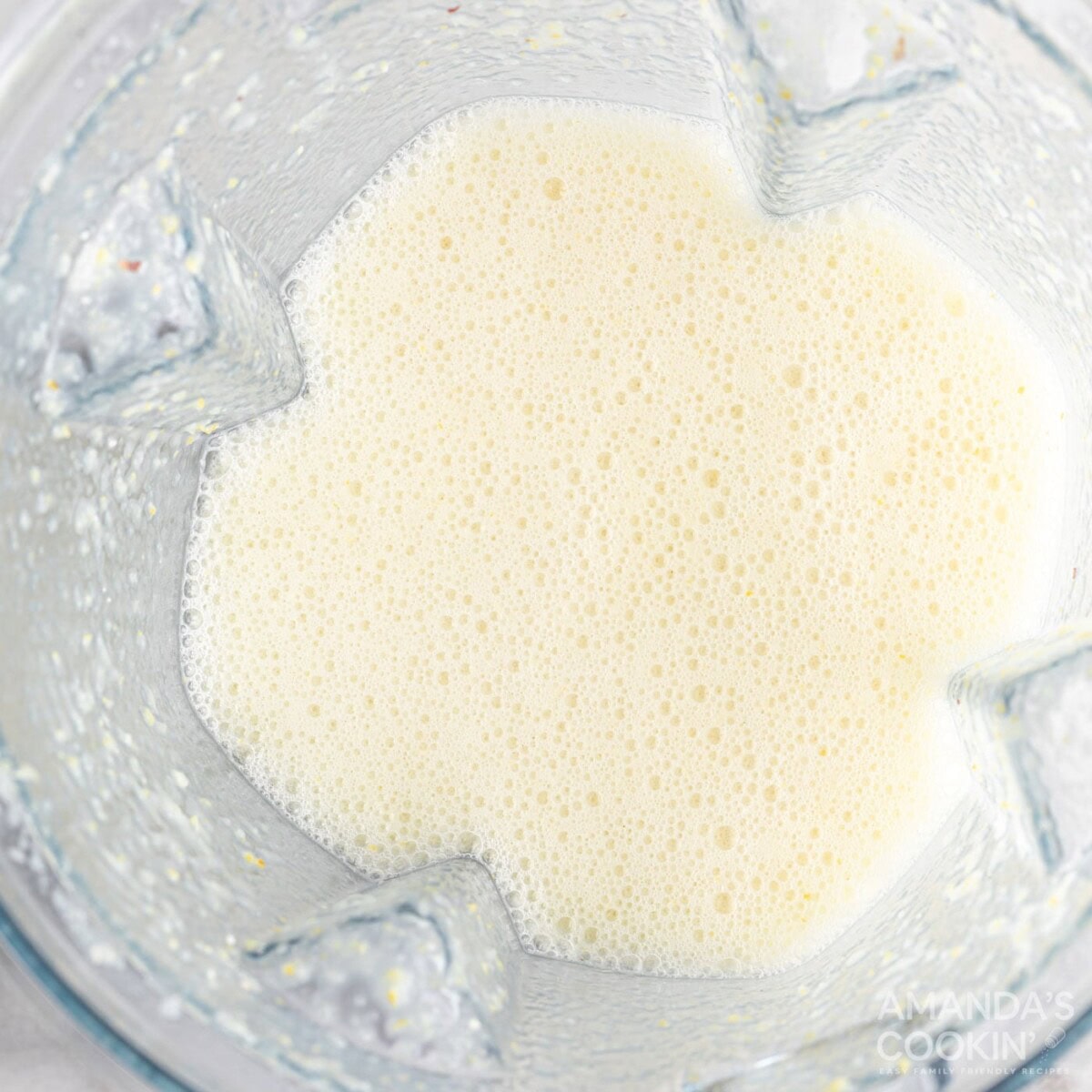 blended lemons and water in blender