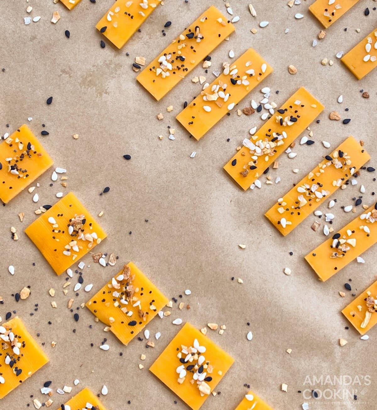 cheese slices with seasoning