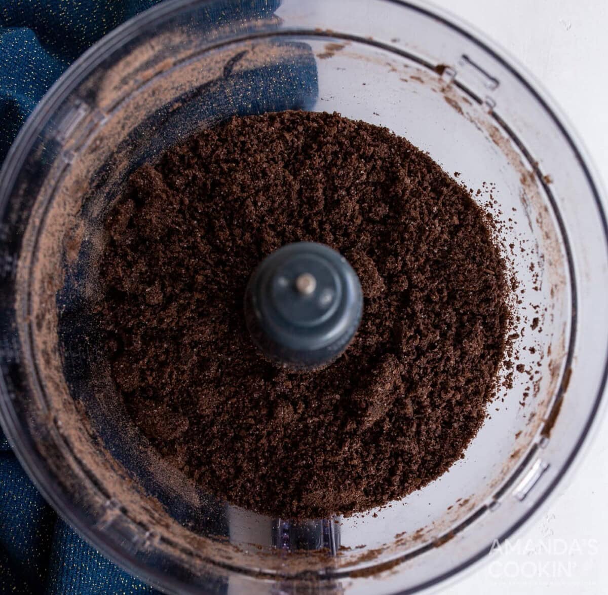 graham cracker crumbs in a food processor