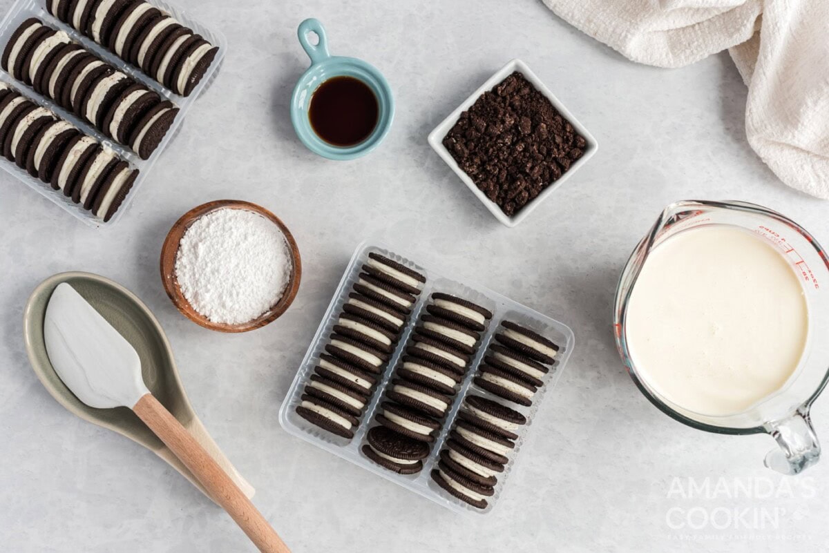ingredients for Oreo Icebox Cake