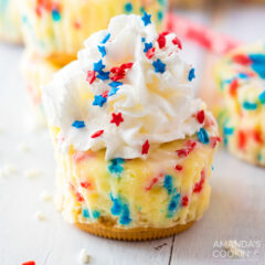 Patriotic Mini Cheesecakes WITH WHIPPED CREAM