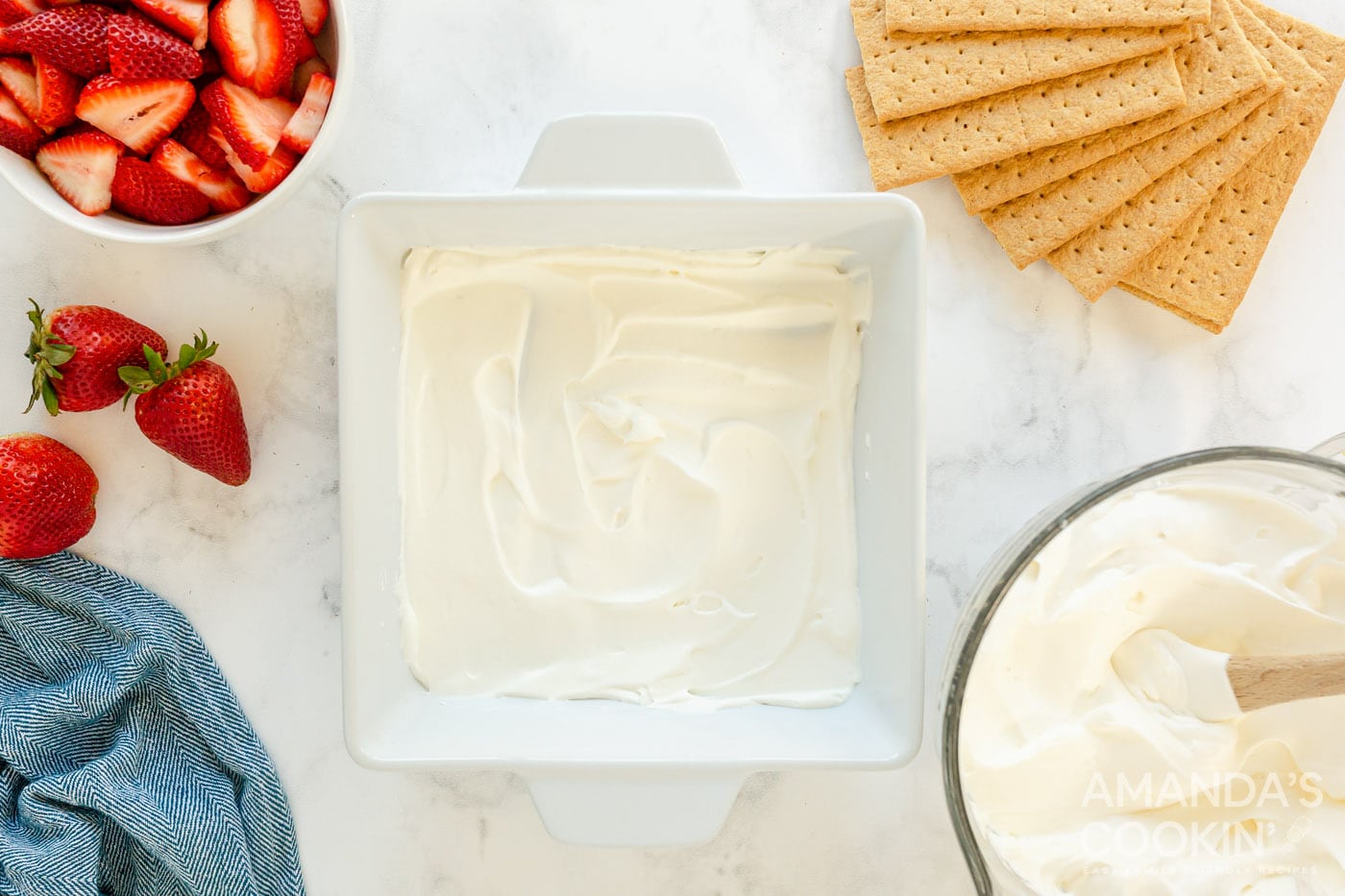 whipped cream in a baking dish