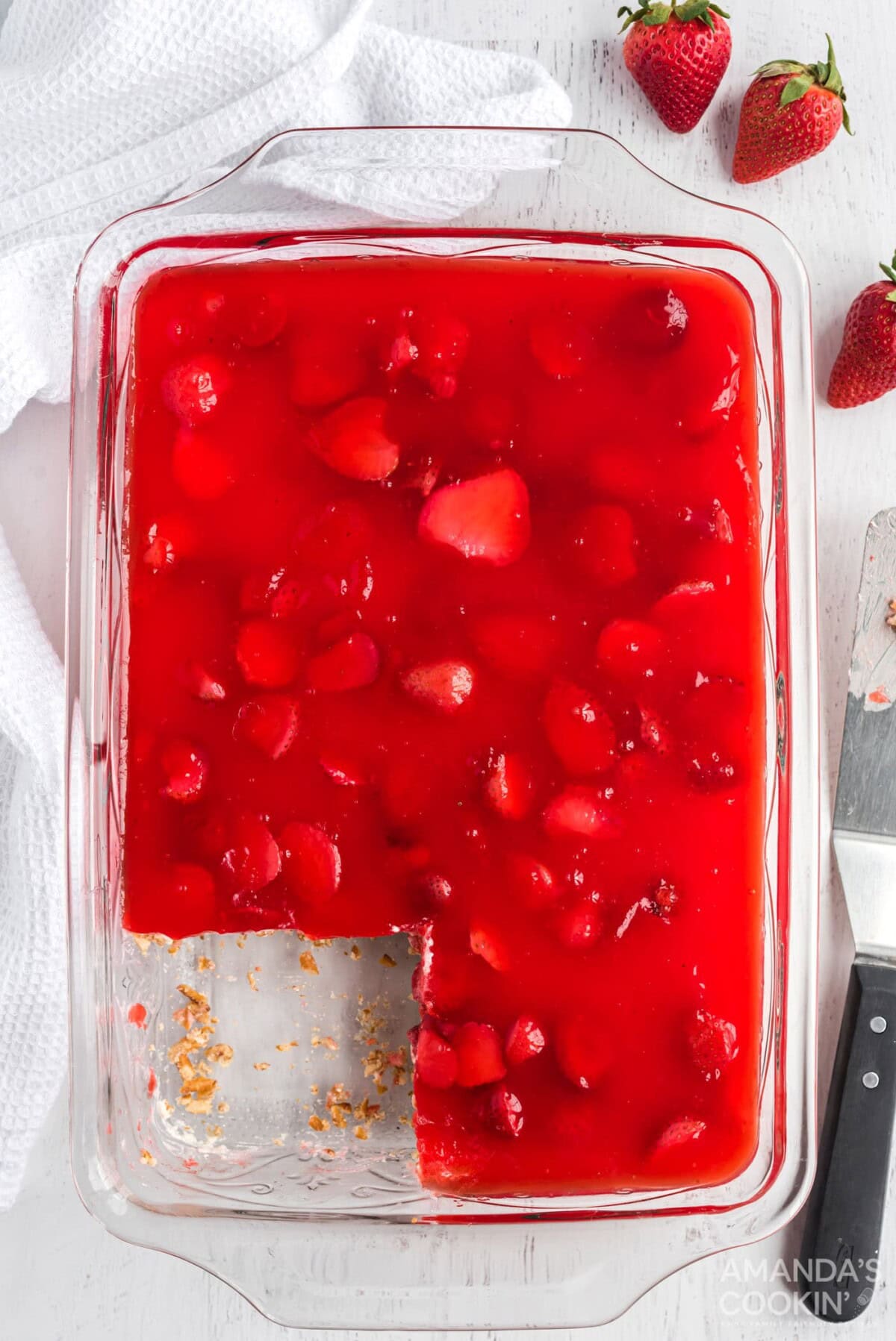 pan of Strawberry Pretzel Salad