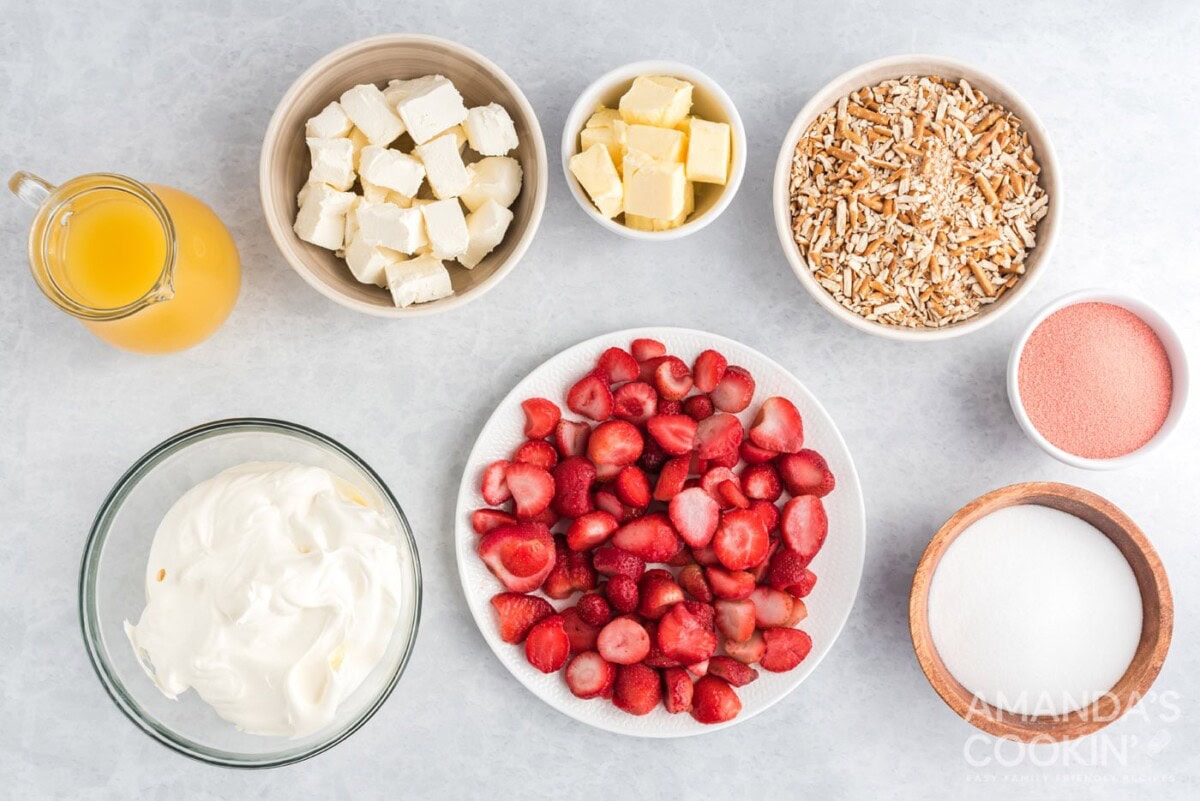 ingredients for Strawberry Pretzel Salad