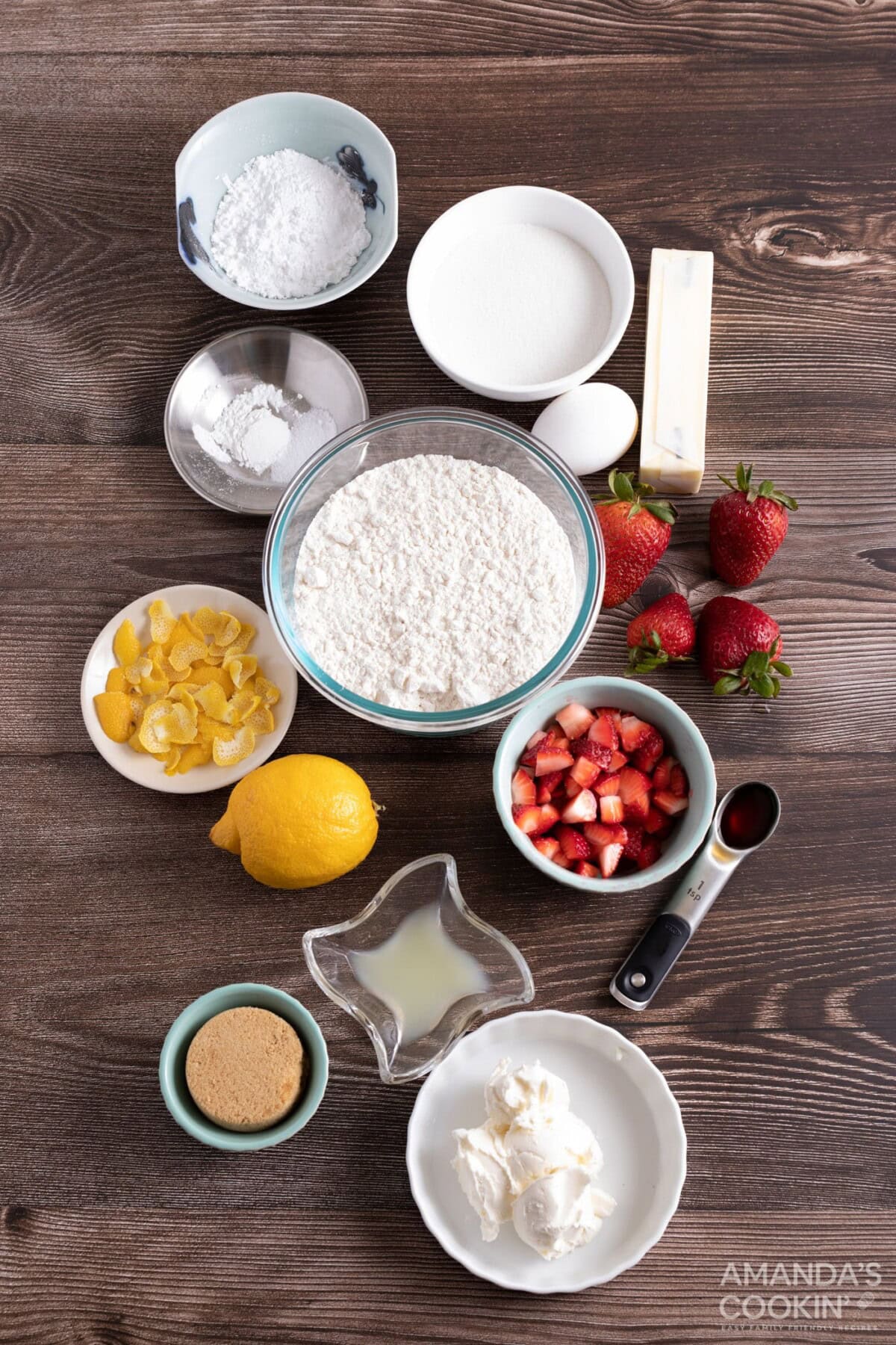 ingredients for Strawberry Lemonade Cookies