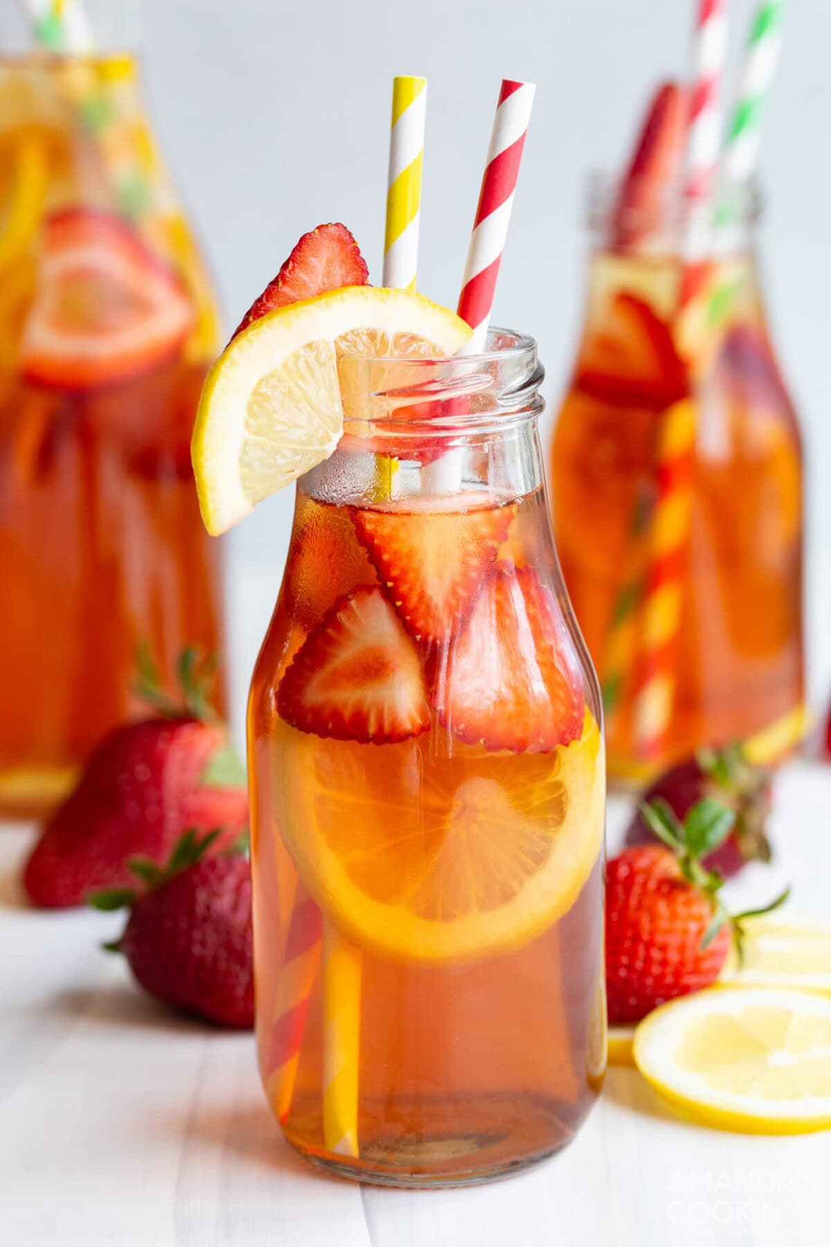 strawberry sweet tea in a bottle
