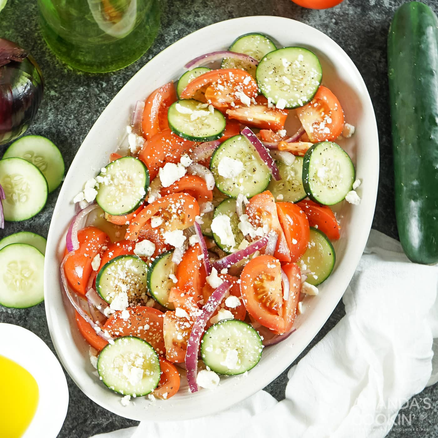 Tomato Cucumber Salad With Feta Recipe Cart