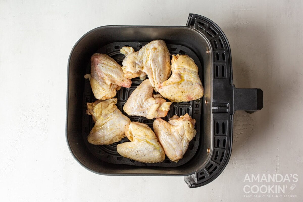 chicken wings in air fryer basket