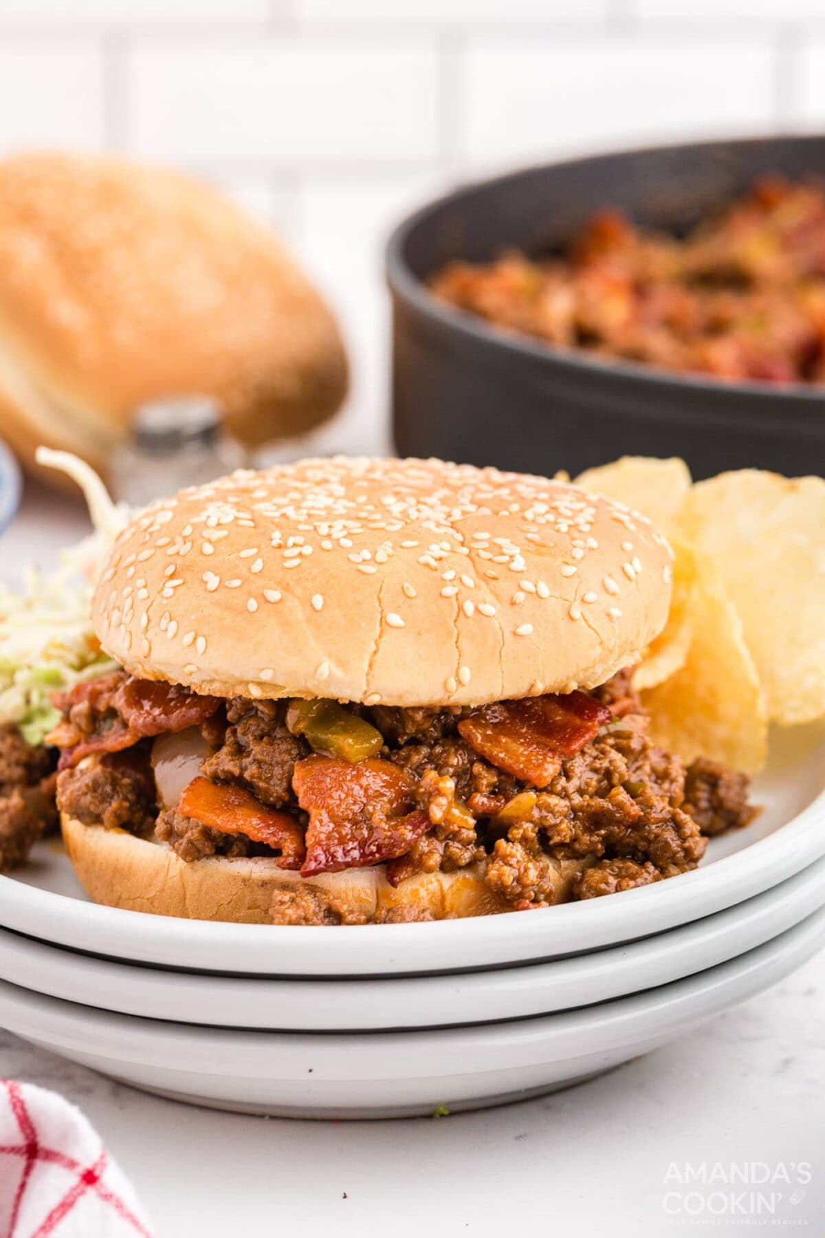 Bacon Sloppy Joes on a bun