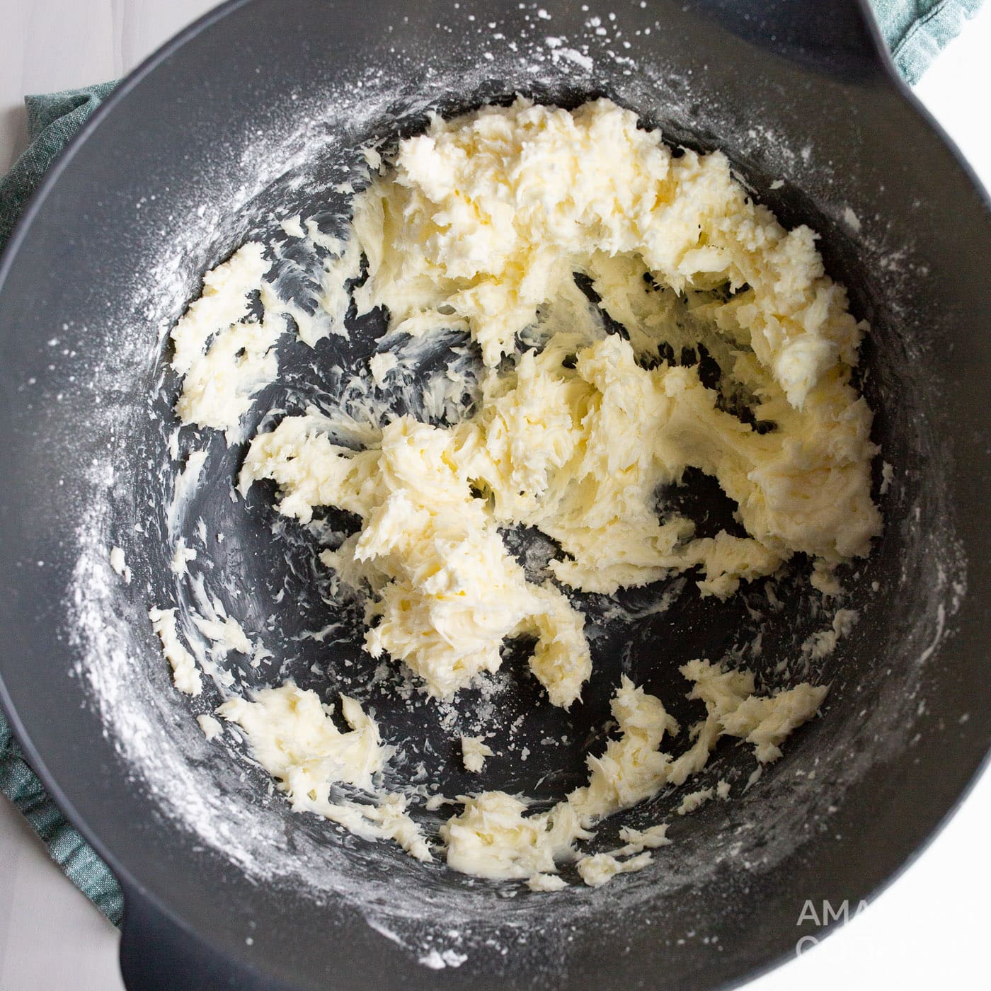 cream cheese mixed with powdered sugar