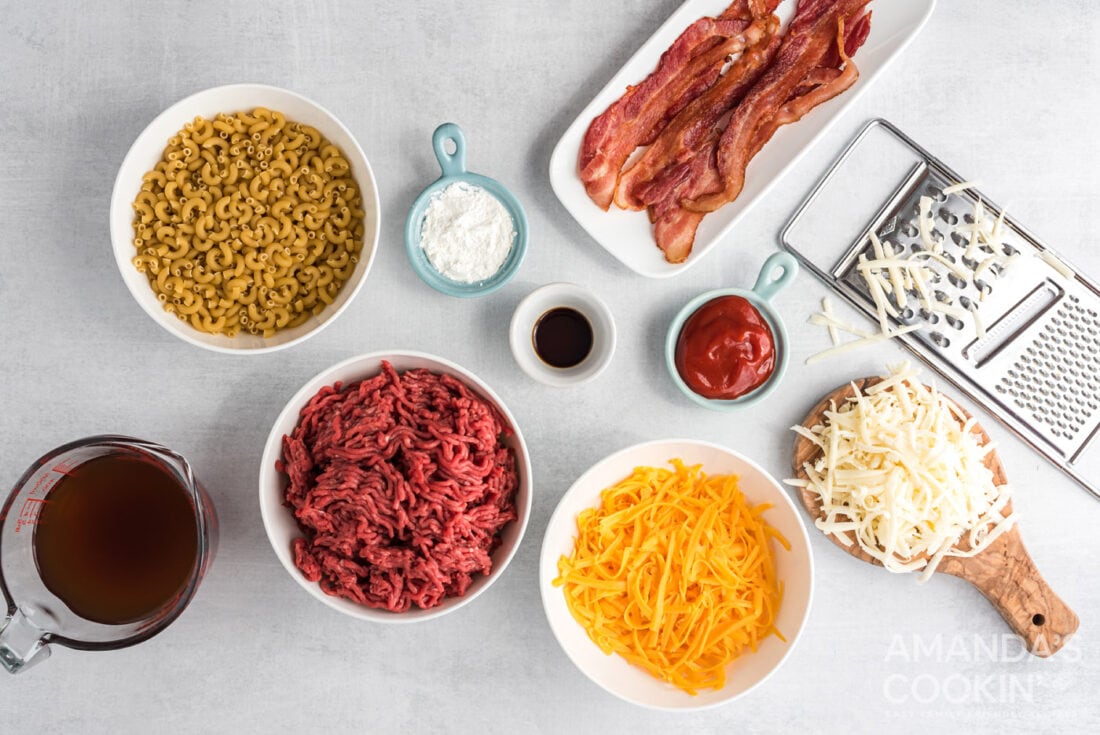 ingredients for bacon cheeseburger casserole