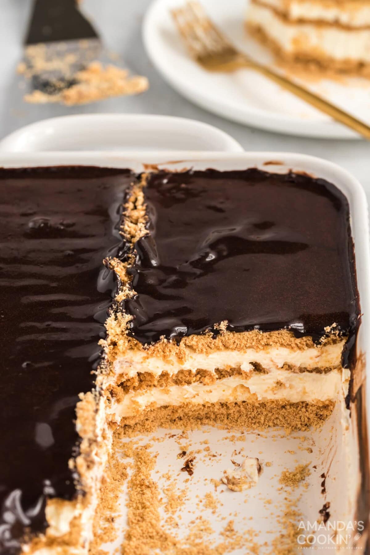 pan of no bake eclair cake