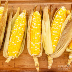 corn on the cob with husks on