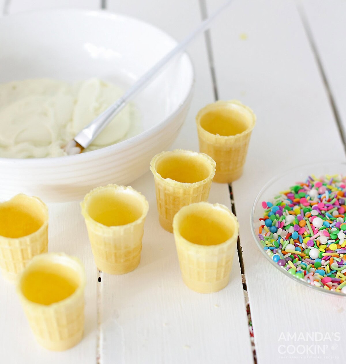 ingredients for Ice Cream Cone Rum Chata Shots