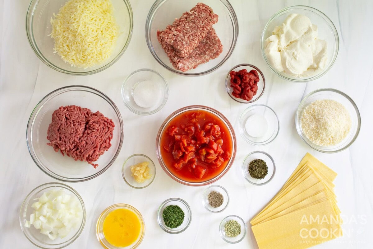 ingredients for Instant Pot Lasagna