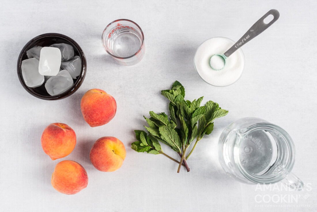 ingredients for peach mojito
