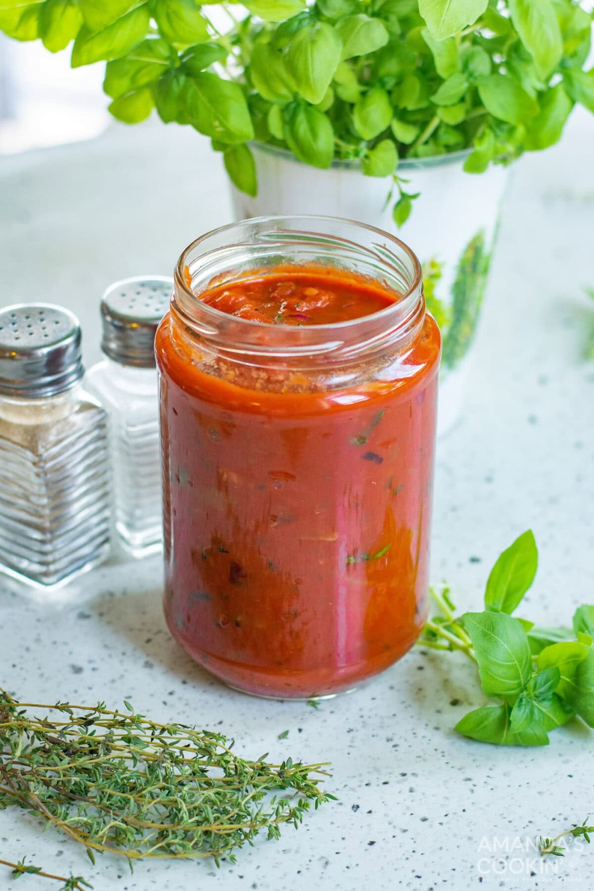 marinara in a mason jar