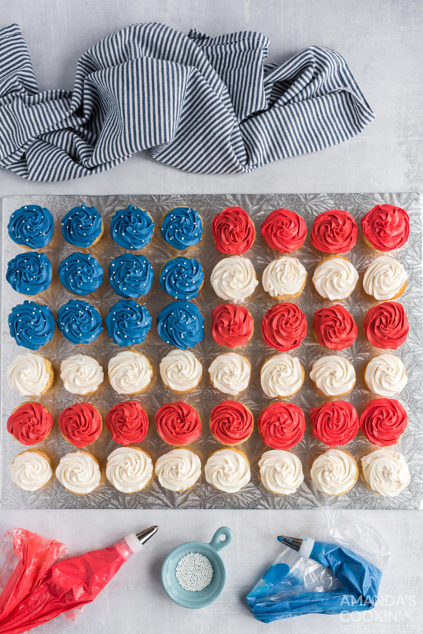 American Flag Cupcakes - Amanda's Cookin' - Cake &amp; Cupcakes