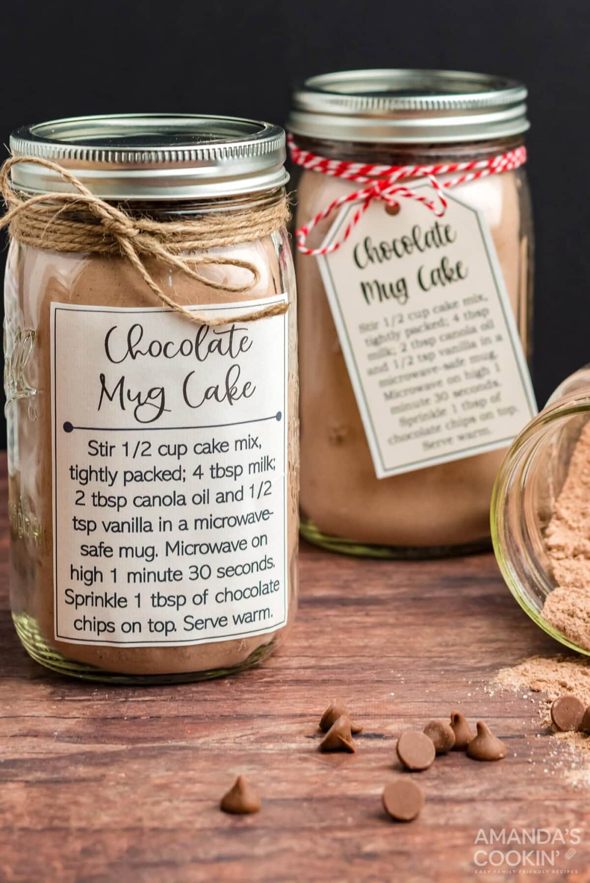 chocolate mug cake in a jar