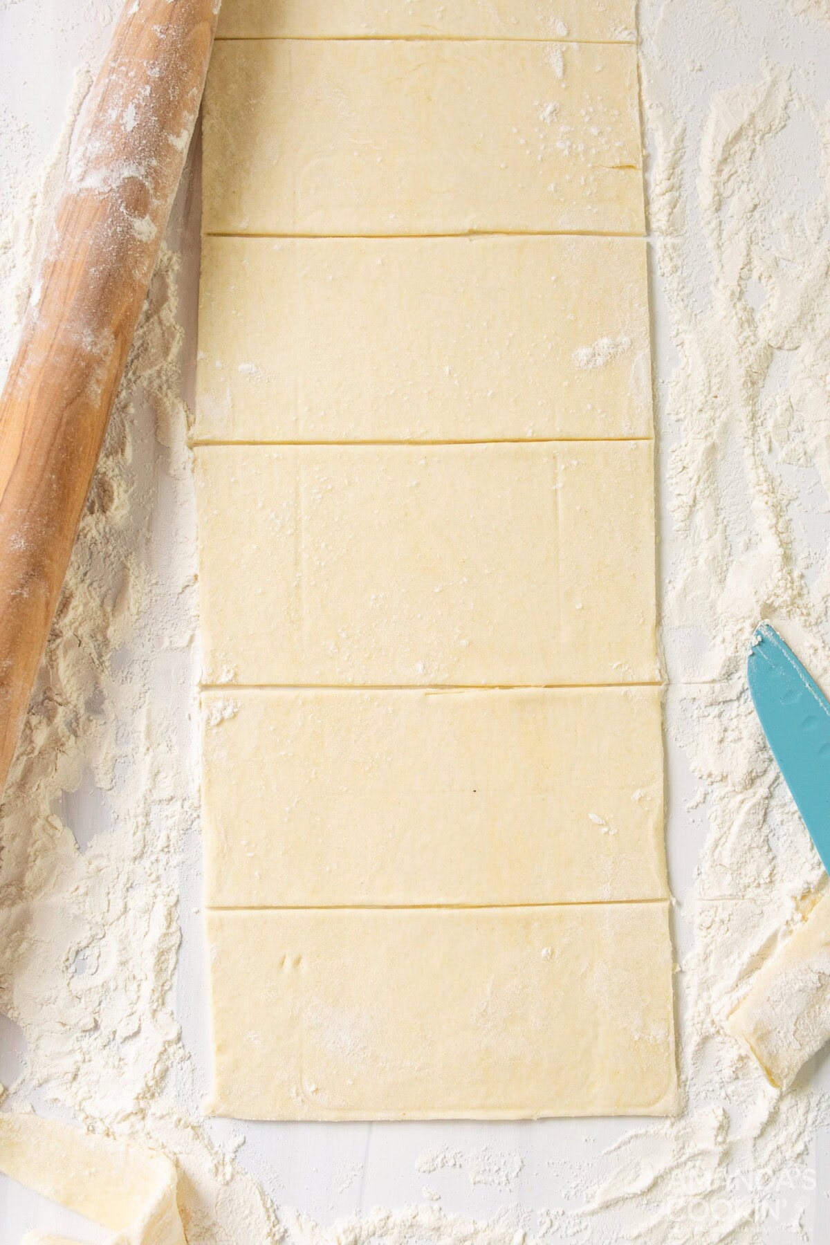 rectangle sliced pie dough