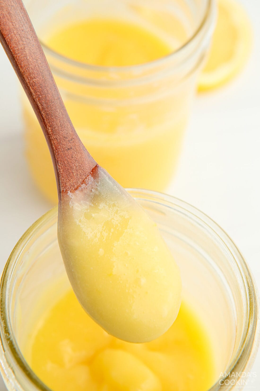 spoon of lemon curd