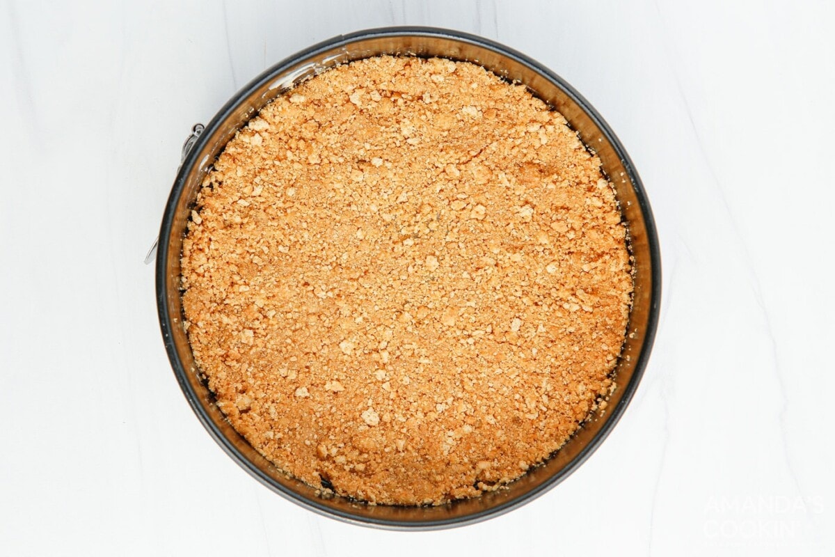 graham cracker crust in springform pan