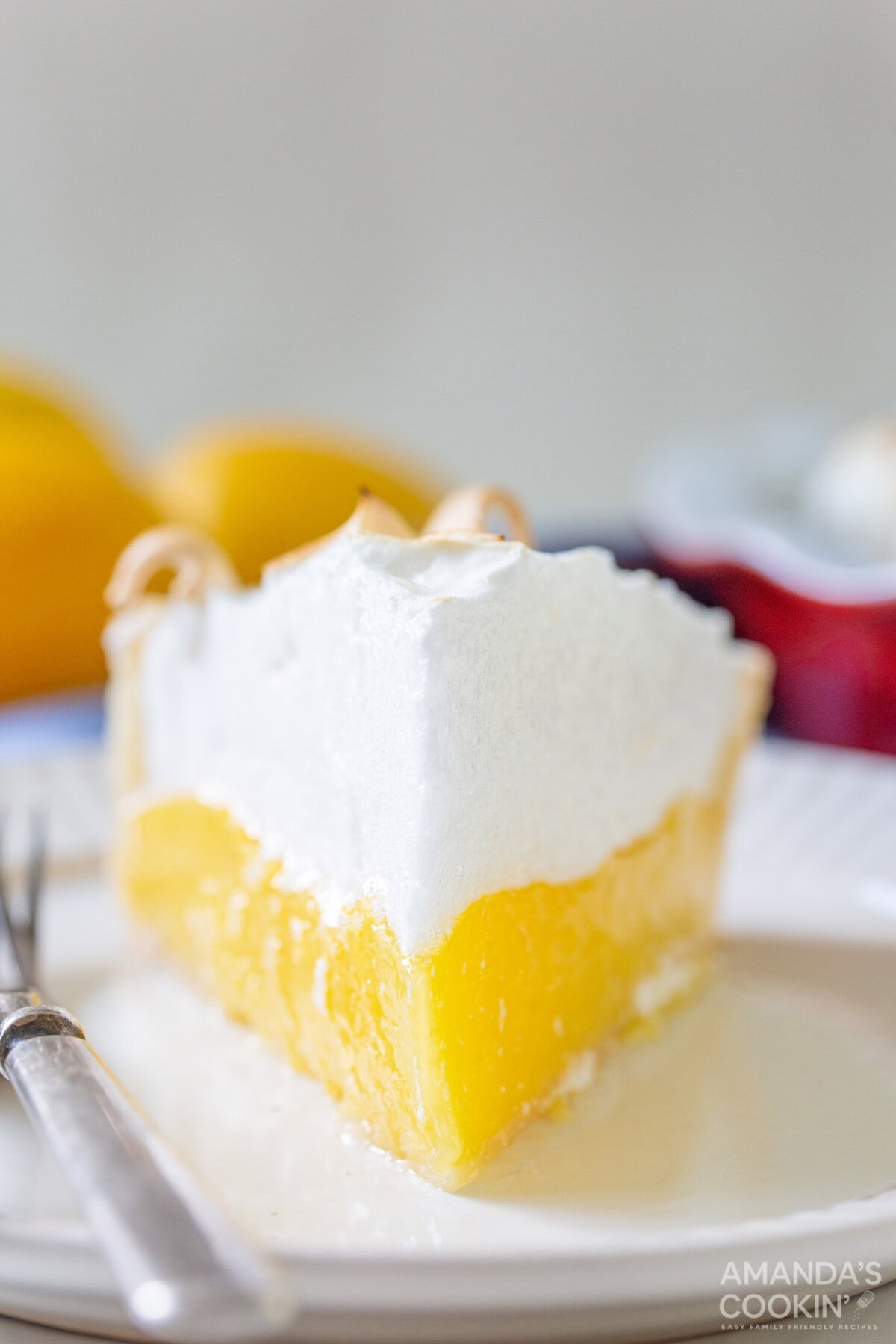 slice of lemon meringue pie