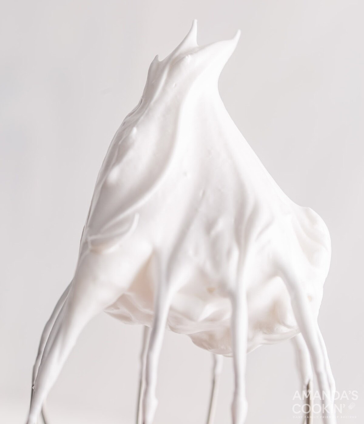 meringue peaks on whisk