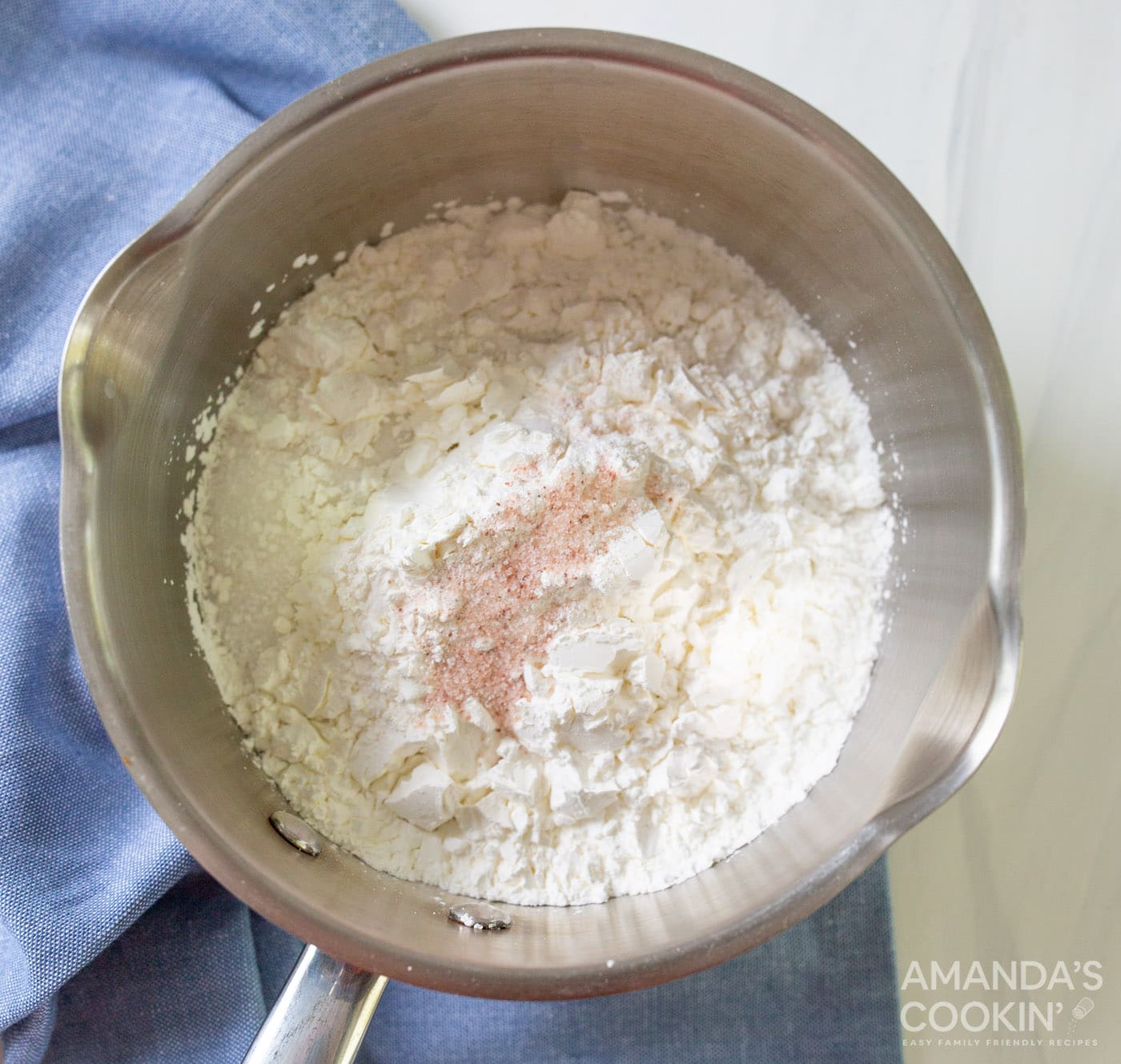 sugar, salt, and cornstarch in bowl with water