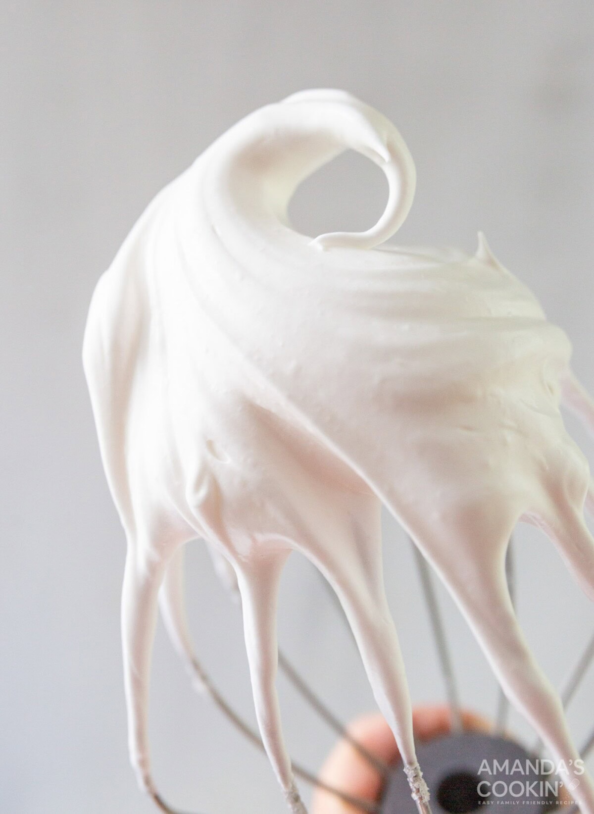 meringue on a beater whisk
