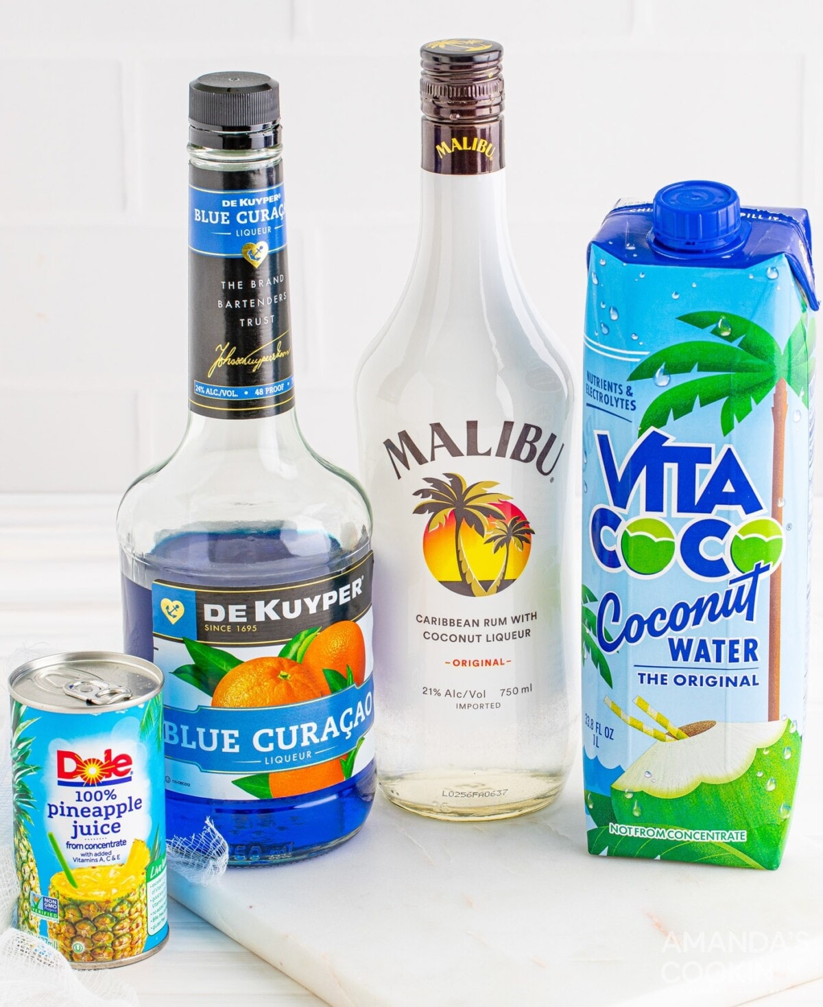 ingredients for Ocean Water Cocktail