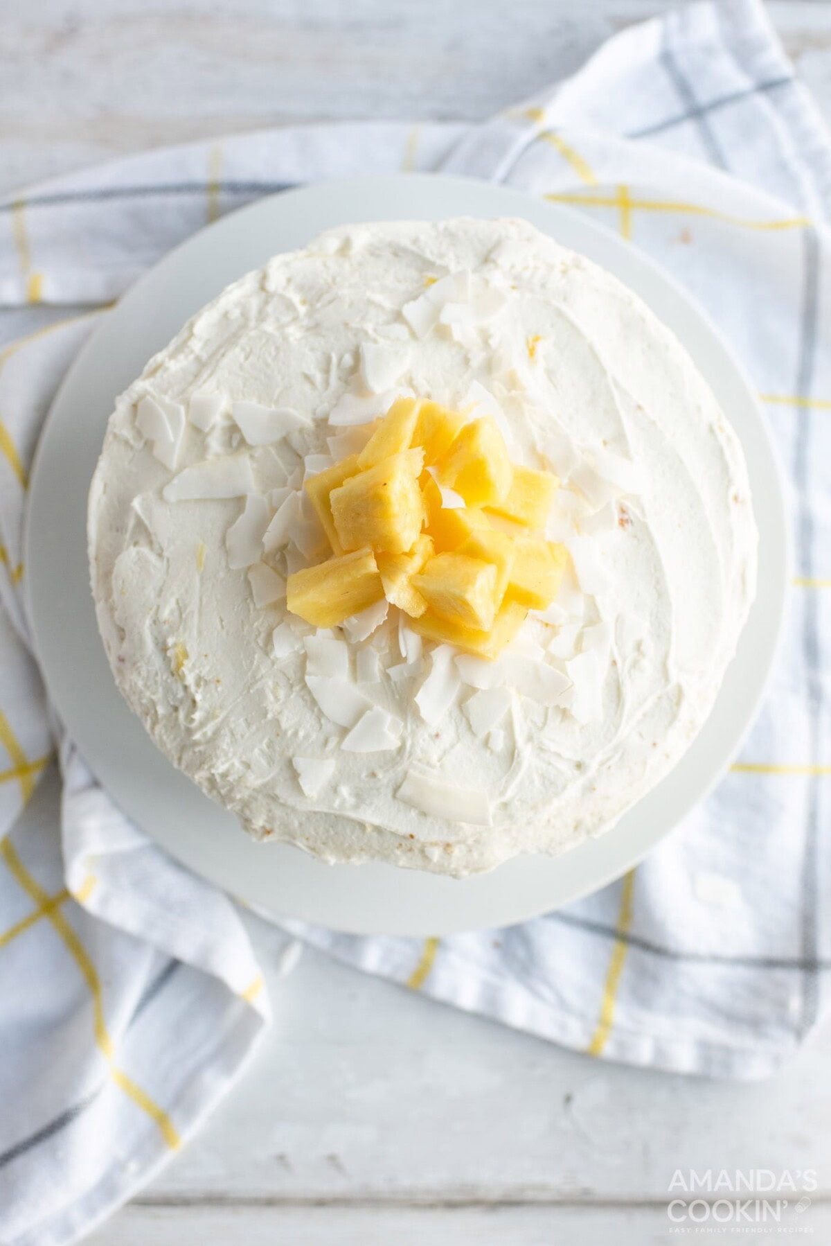 over head view of Pineapple Cake