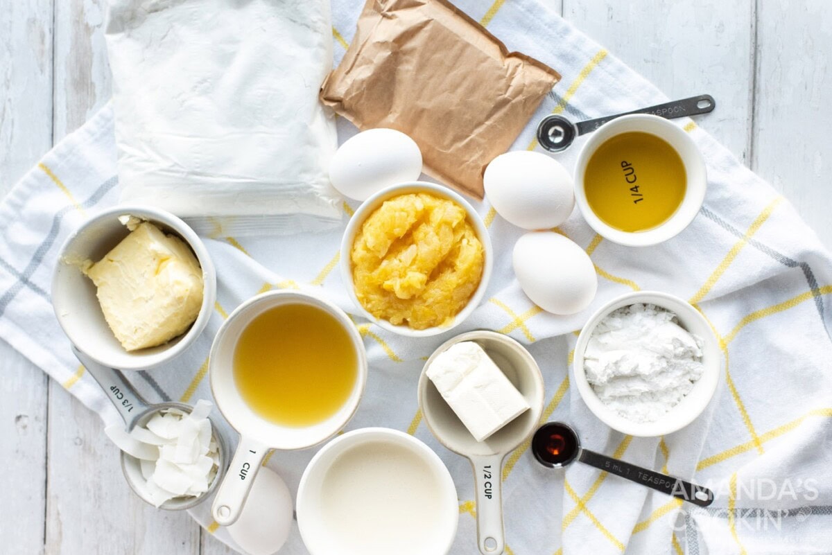 ingredients to make Pineapple Cake