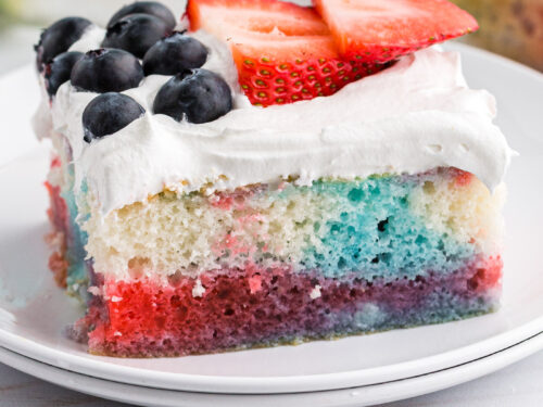 It's a video! Red, White and Blue Poke Cake with M&M'S. - How Sweet Eats
