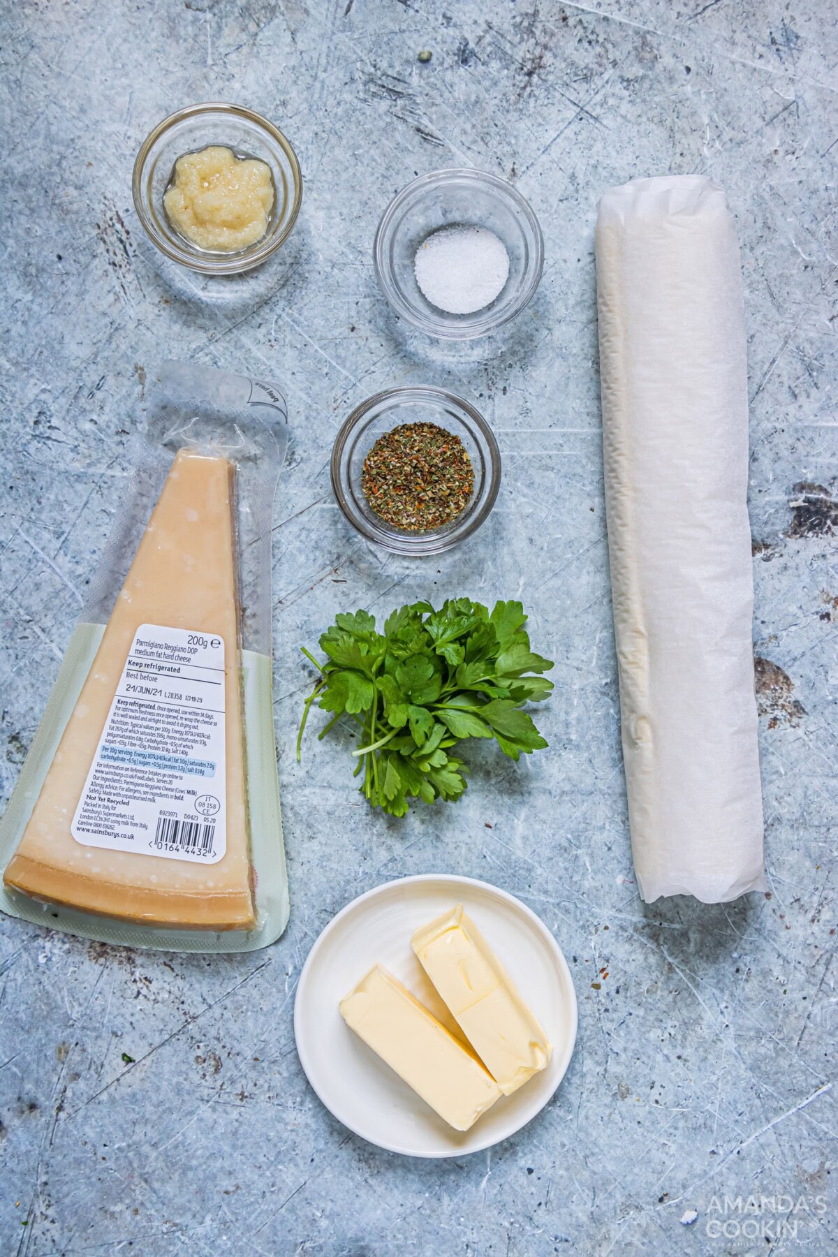 Air Fryer Garlic Parmesan Twists ingredients
