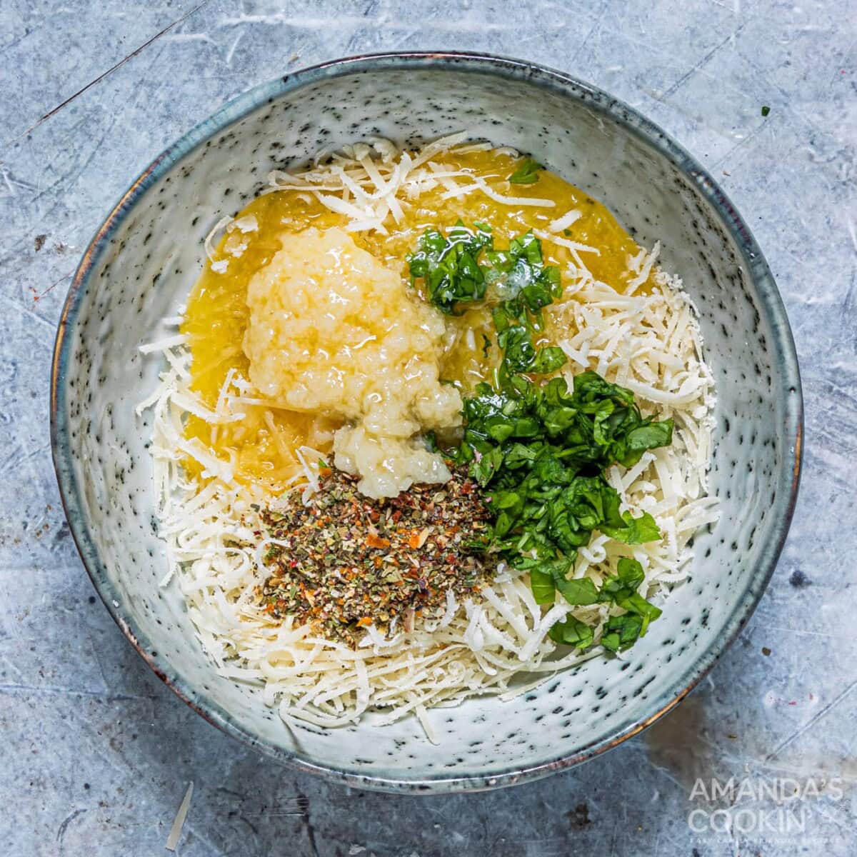 garlic butter ingredients in bowl