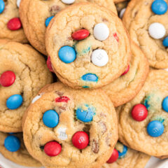 red white and blue m&m cookies