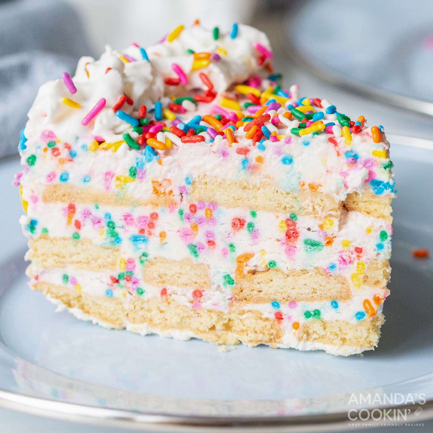 Strawberry Funfetti Ice Cream Cake