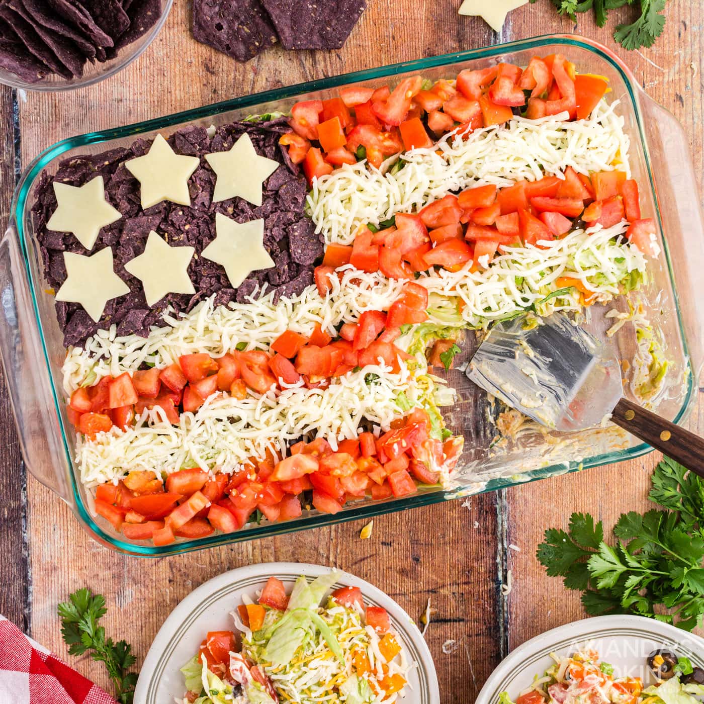 Taco Salad Flag - Amanda's Cookin' - Patriotic