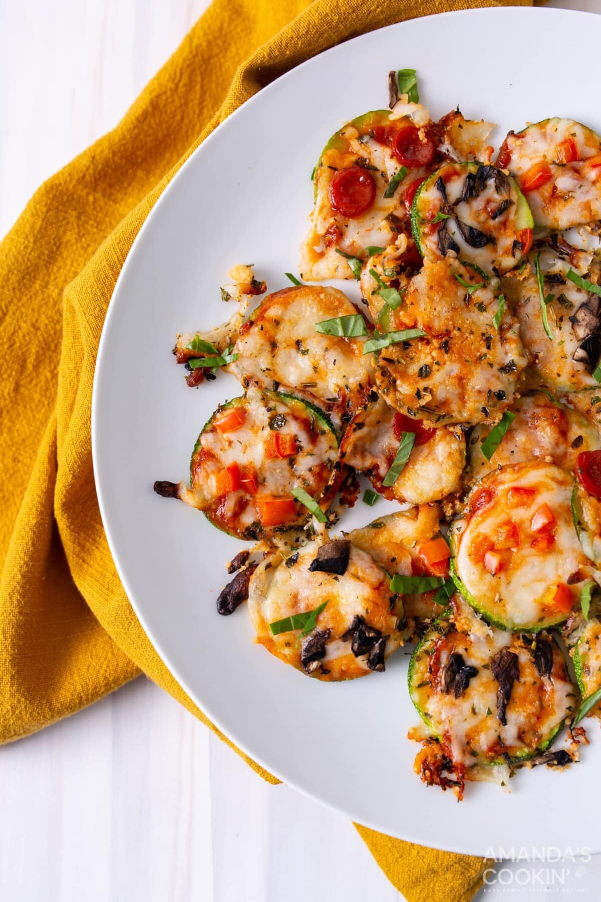plate of Zucchini Pizza Bites