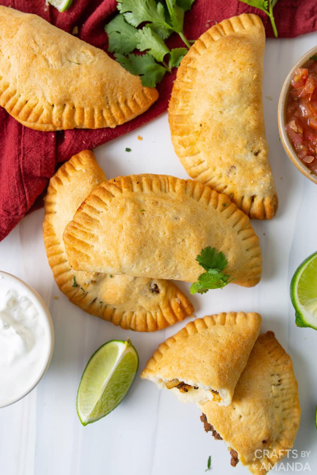 over head photo of beef empanadas