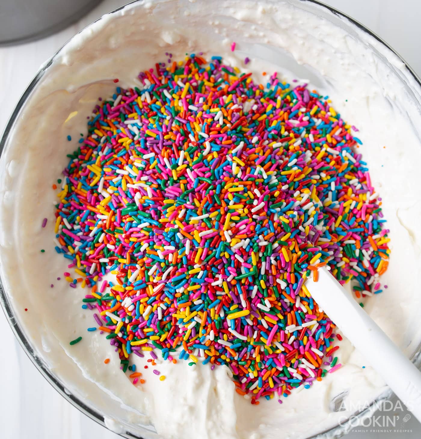 sprinkles in pudding mixture