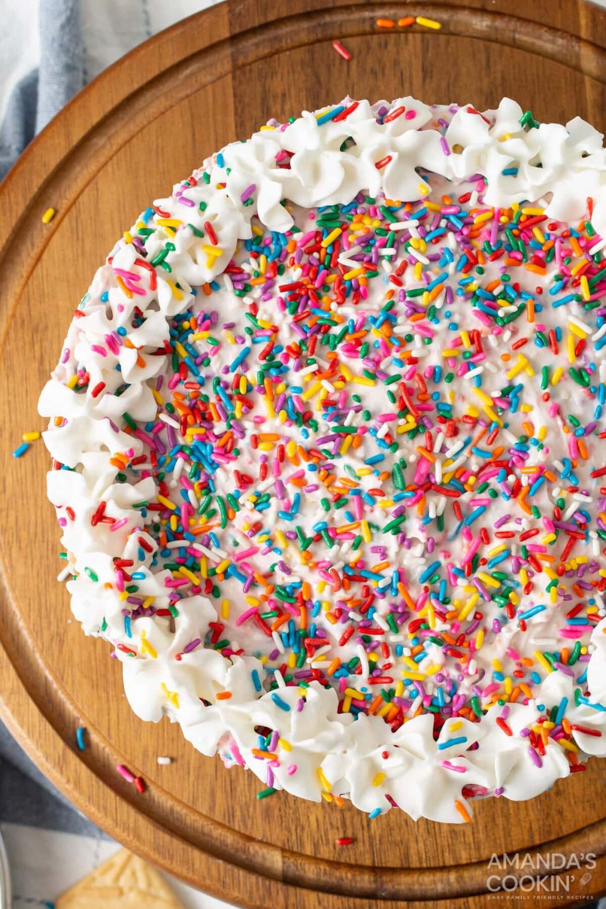 overhead shot of Funfetti Icebox Cake