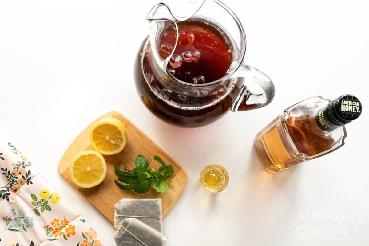 ingredients for iced tea cocktail